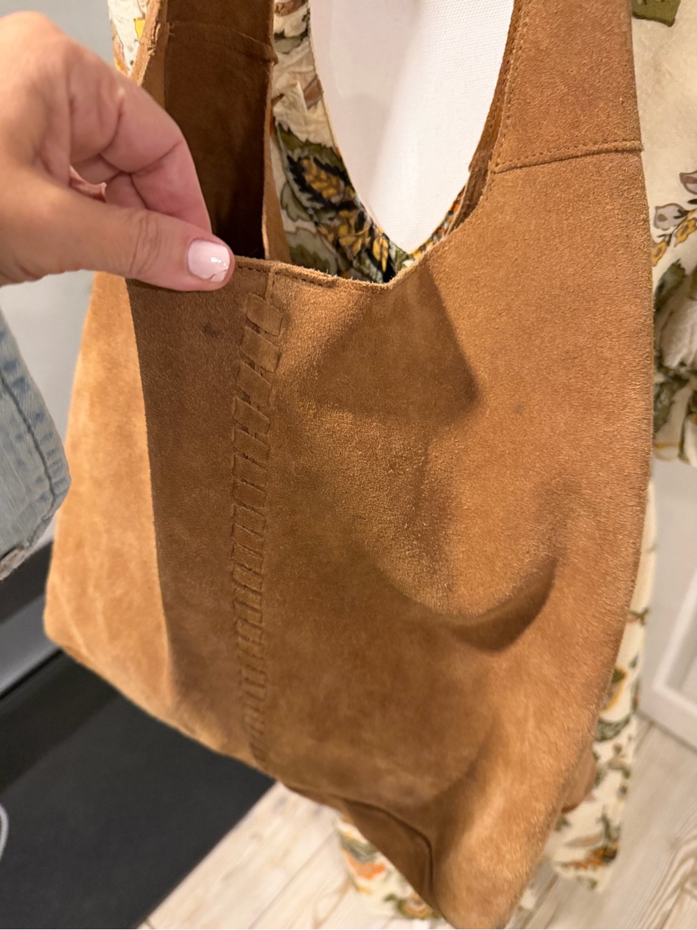 Haute Hippie Suede Hobo Bag in Tan Brown - Picture 6 of 13